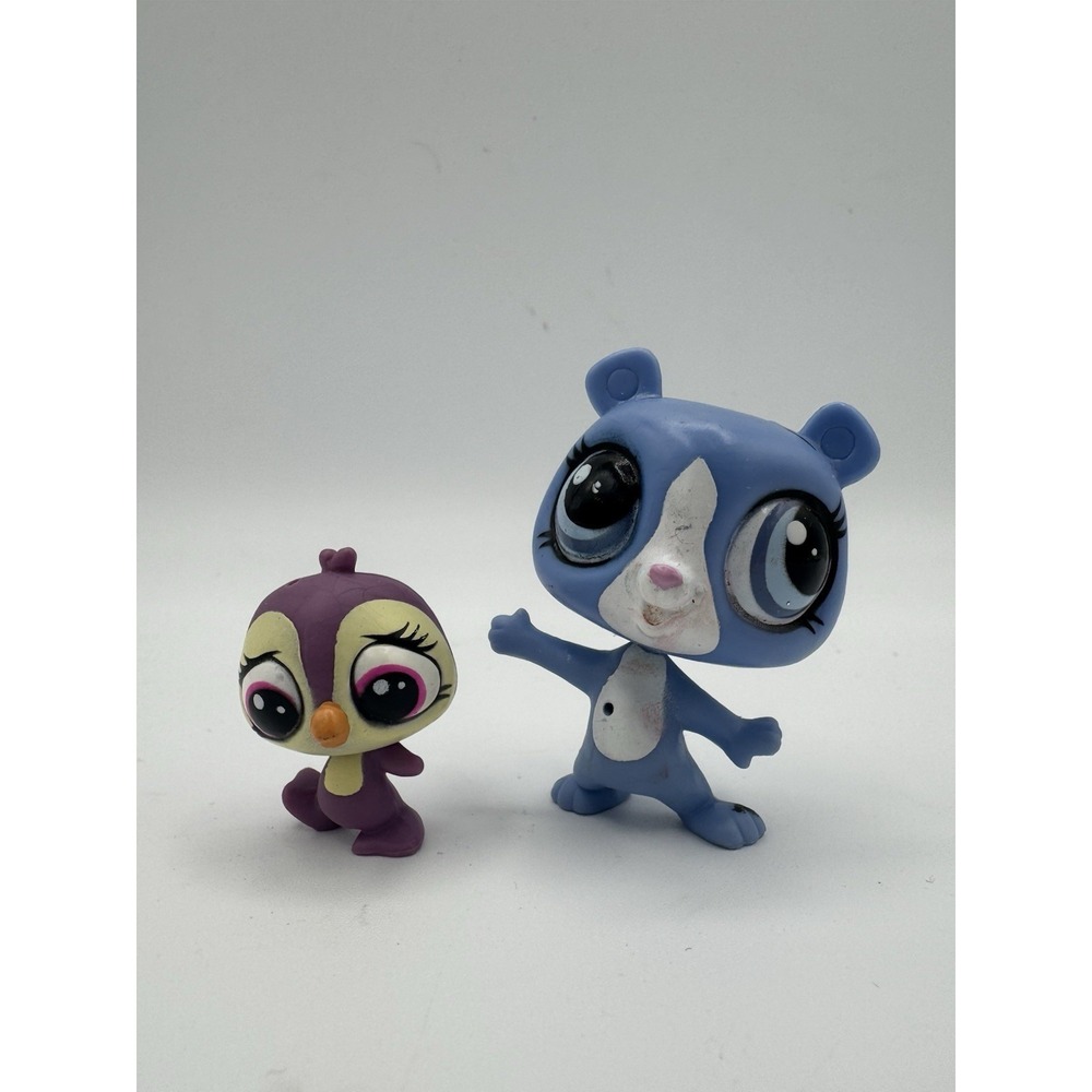 Littlest Pet Shop #3755 Tundra Marchand Bear and #3756 Flip Furry Penguin Hasbro